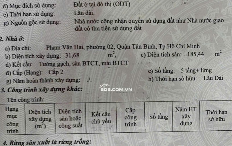 Bán Nhà MặtTiền PHẠM VĂN HAI, 41m2, 5Tầng+Lửng, 16 TỶ-Phường 2,Tân Bình.